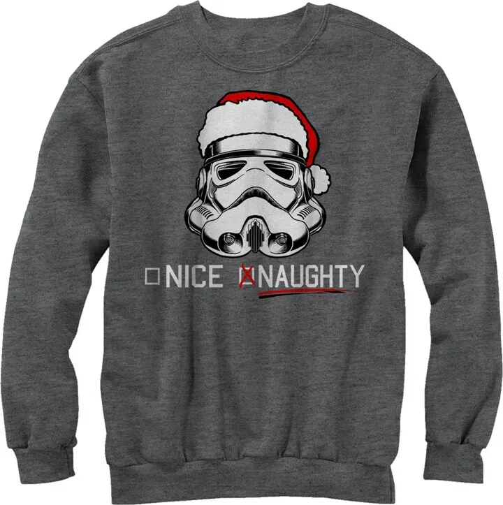 Men's Star Wars Christmas Stormtrooper Naughty List Sweatshirt - Charcoal Heather - Small