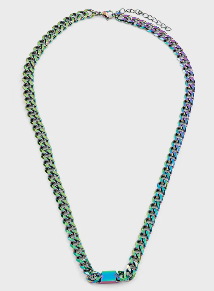 Multicolor Stainless Steel Chain Necklace