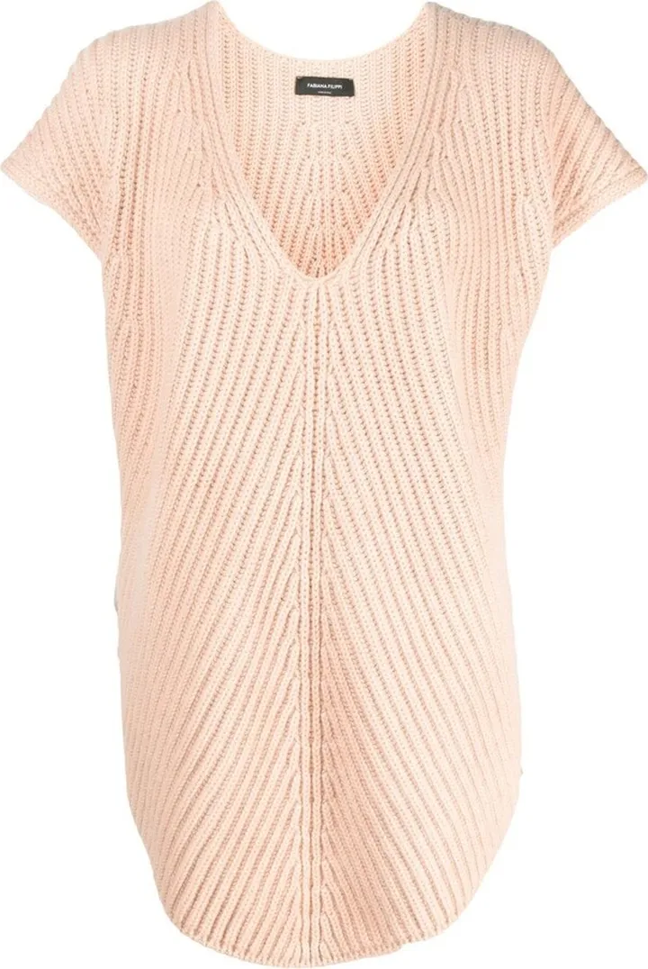 cashmere V-neck knitted top