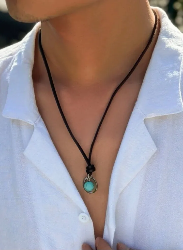 Men’s Necklace Made Of PU Leather