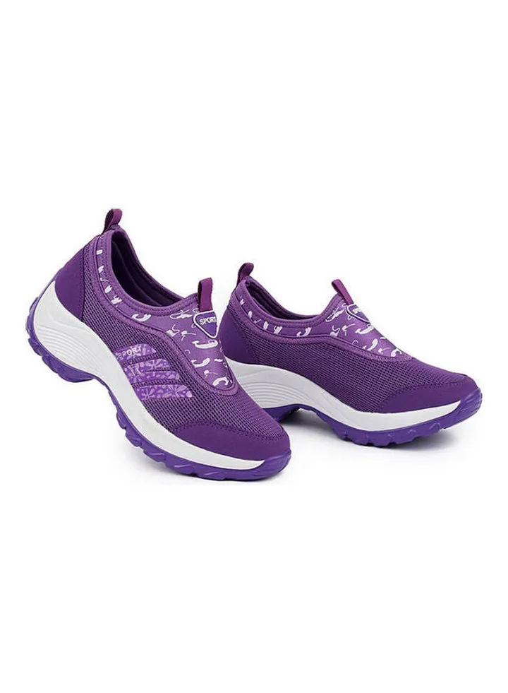 Slip-On Sports Shoes Purple/White