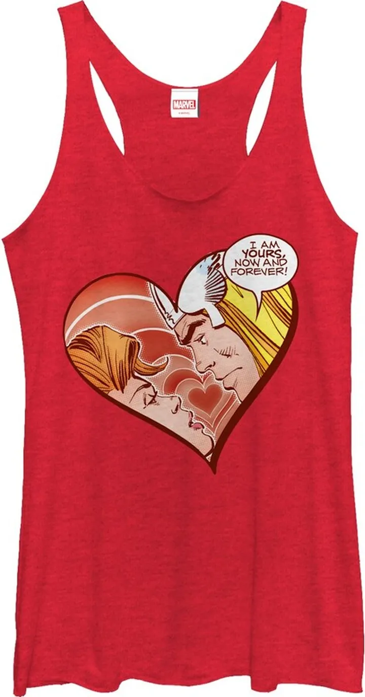 Women's Marvel Thor Now and Forever Racerback Tank Top - Red Heather - X Large