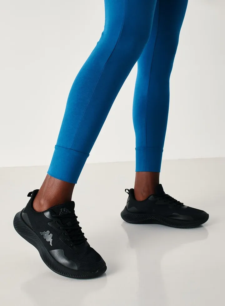 Women's Textured Lace-Up Sports Shoes Black