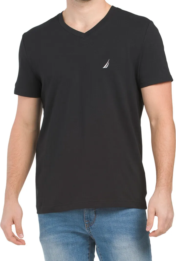Cotton Stretch V-neck Tee