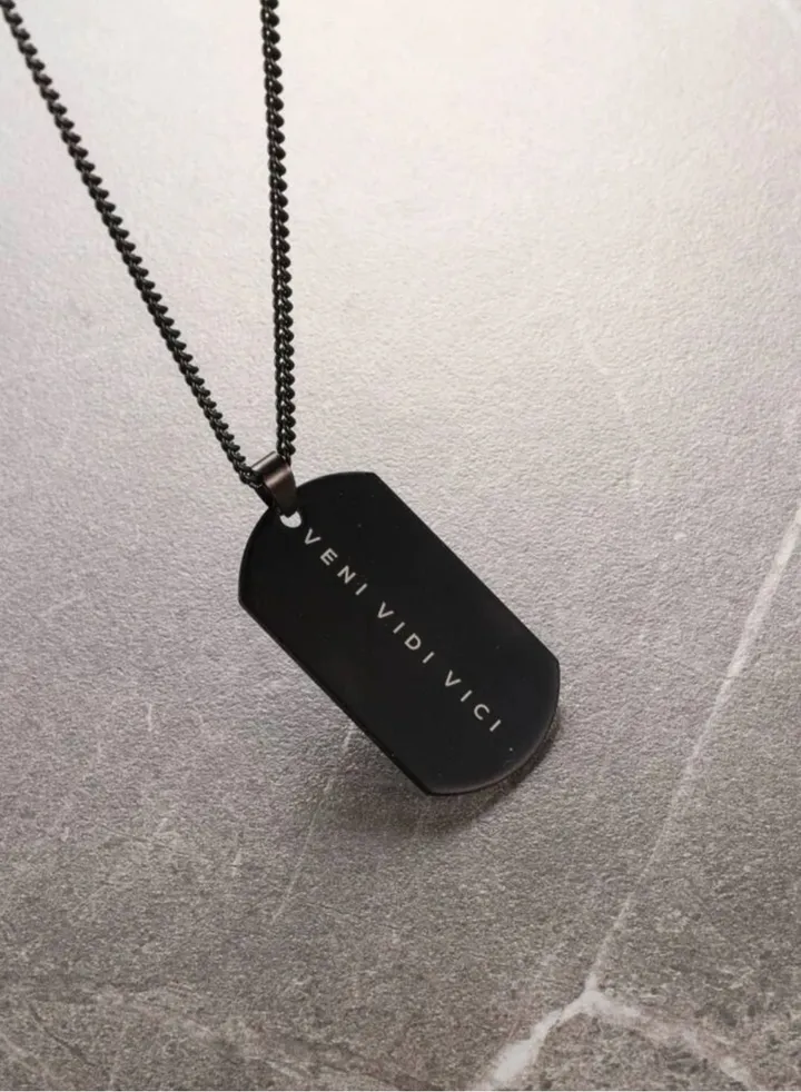 Black Stainless Steel Necklace For Men Size 22 Inch