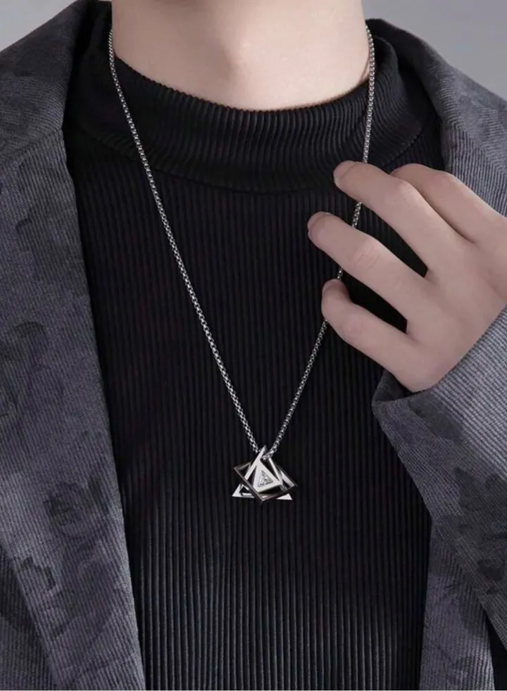 Silver Plated Stainless Steel Necklace For Men