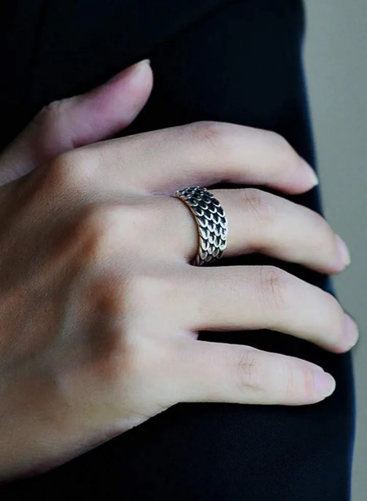 Elegant And Modern Antique Silver Plated Ring For Men One Size