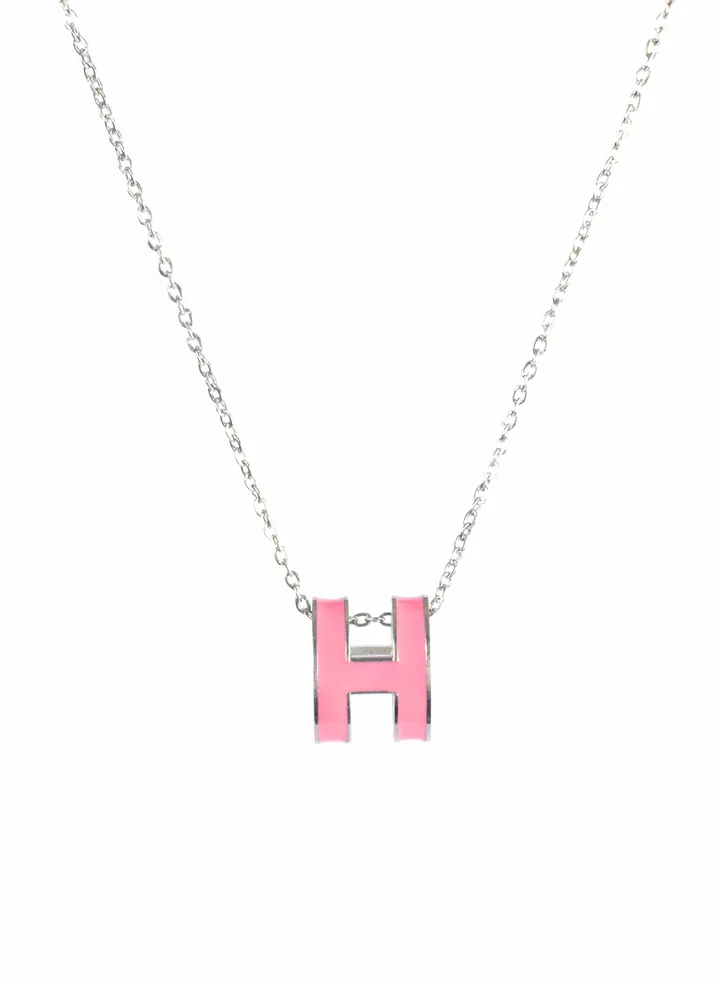 Stainless Steel necklace with H Foshia pendant