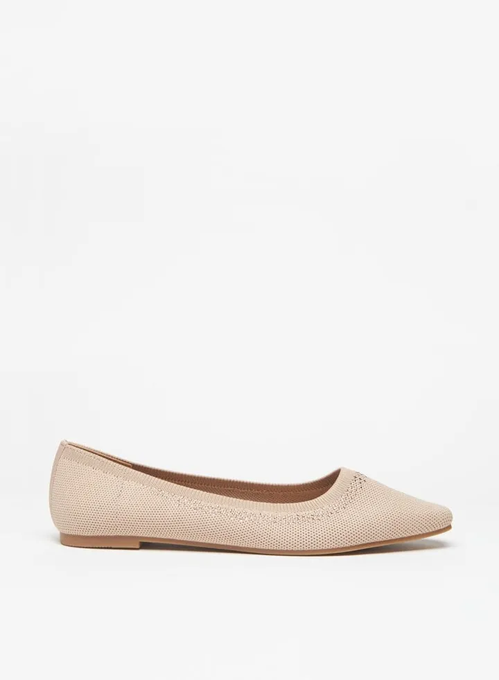 Women's Textured Slip-On Ballerina Shoes