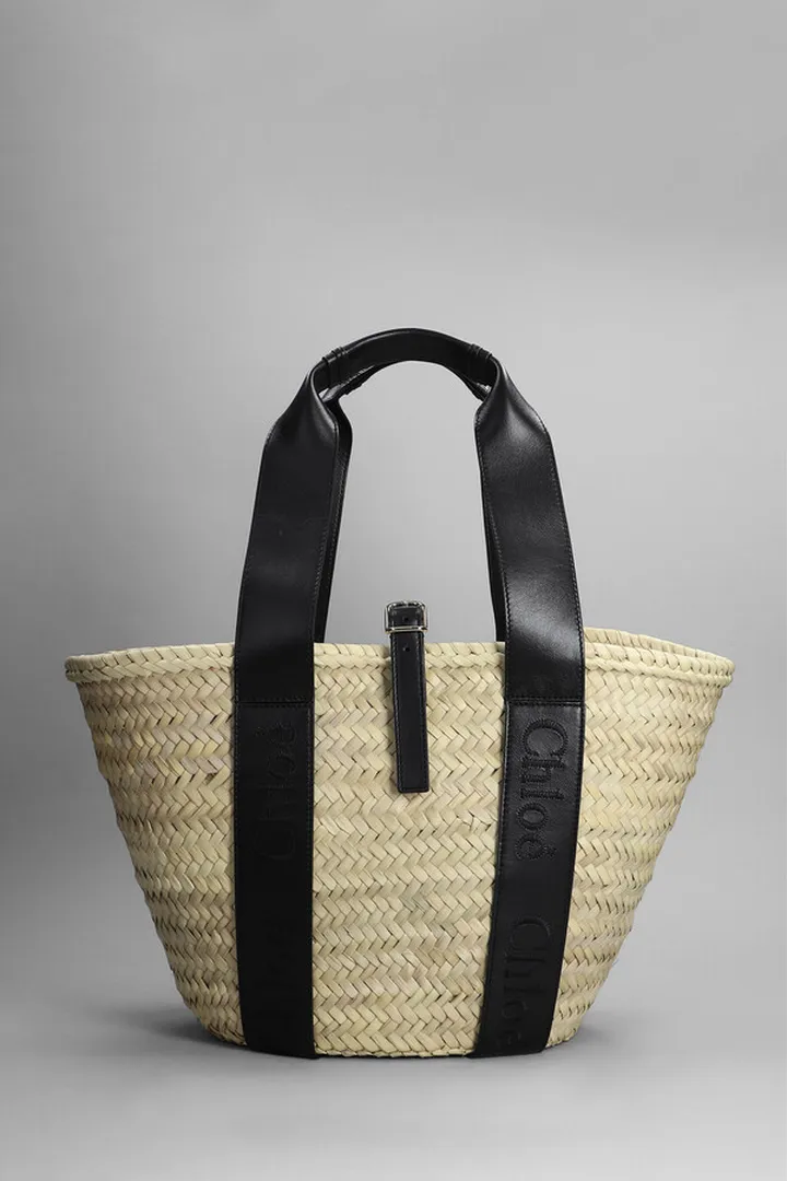 Sense Hand Bag In Beige Cotton