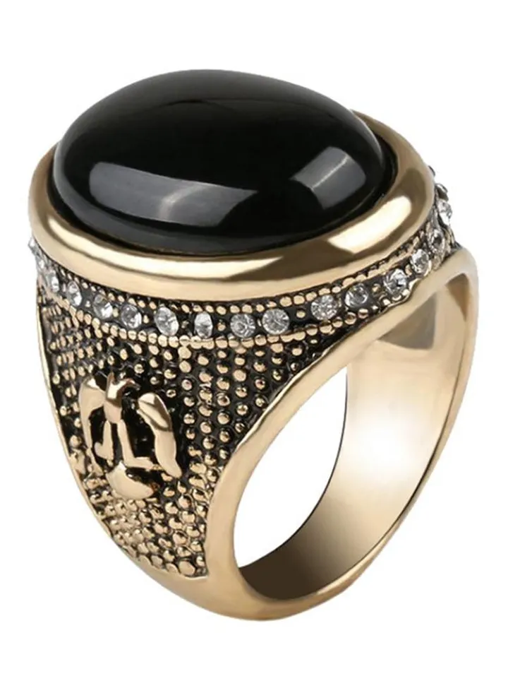 Vintage Big Rhinestone Inlaid Ring