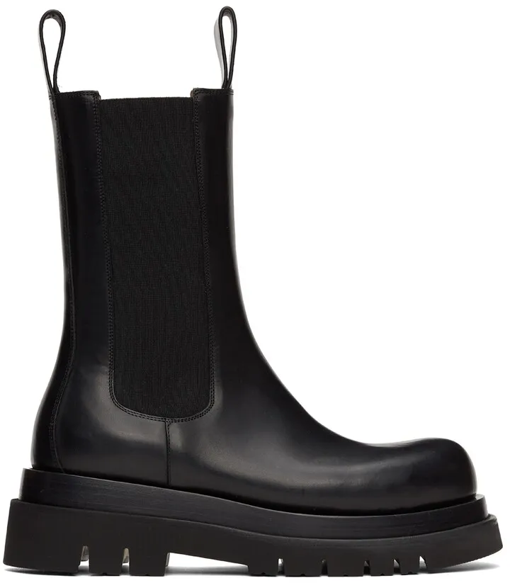 Bottega Veneta Black Lug Chelsea Boots