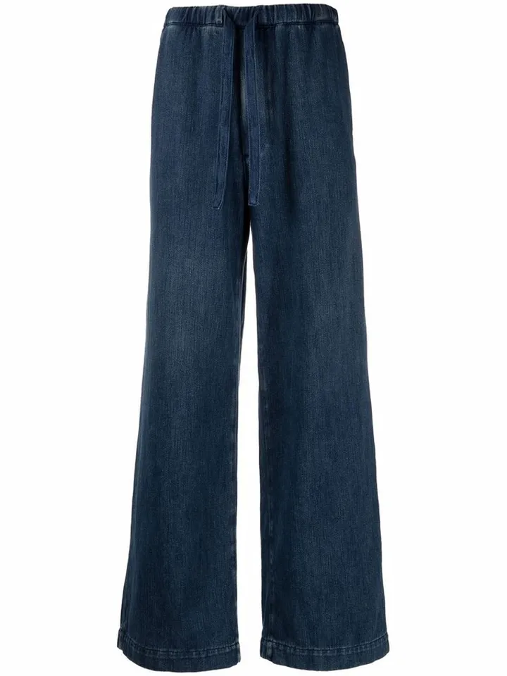 Drawstring Wide-Leg Jeans