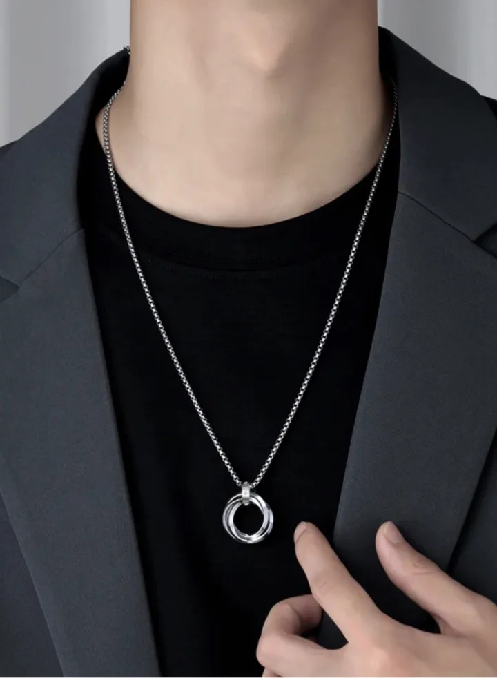 High Quality Silver Stainless Steel Necklace For Men Size 60 cm