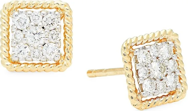 14K Yellow Gold & 0.34 TCW Diamond Stud Earrings