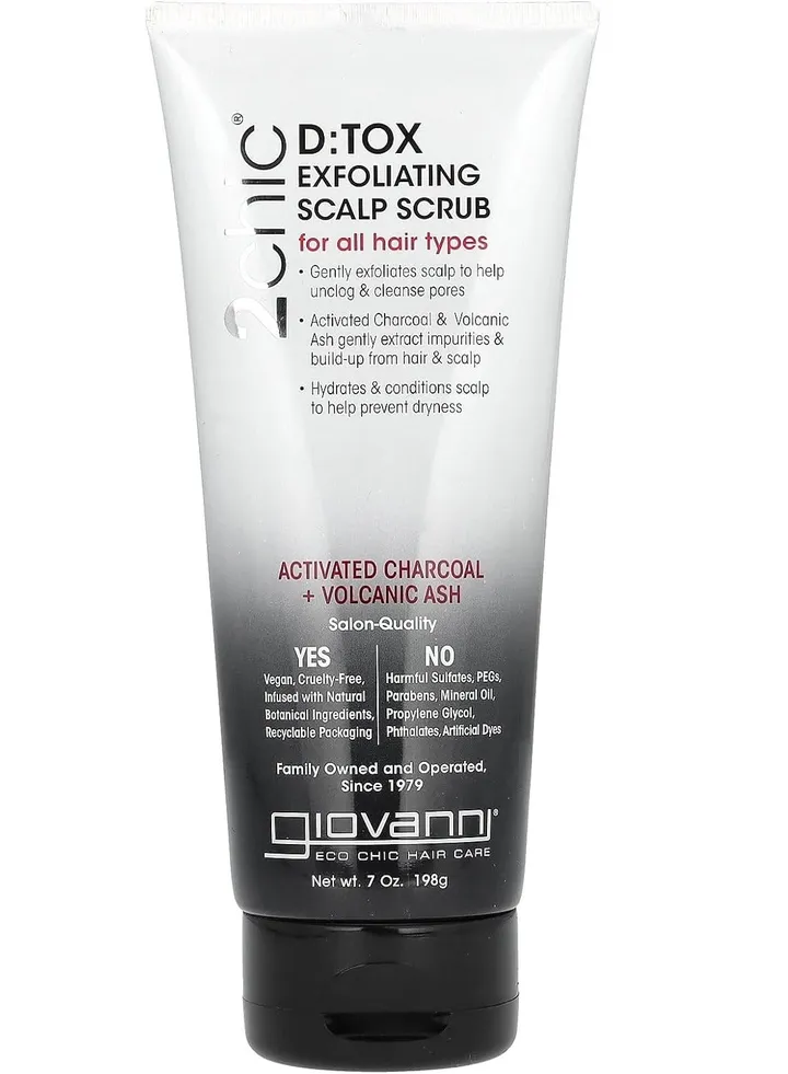 Scalp Scrub & Detoxifier, Active Charcoal + Volcanic Ash, 7 oz (198 g)