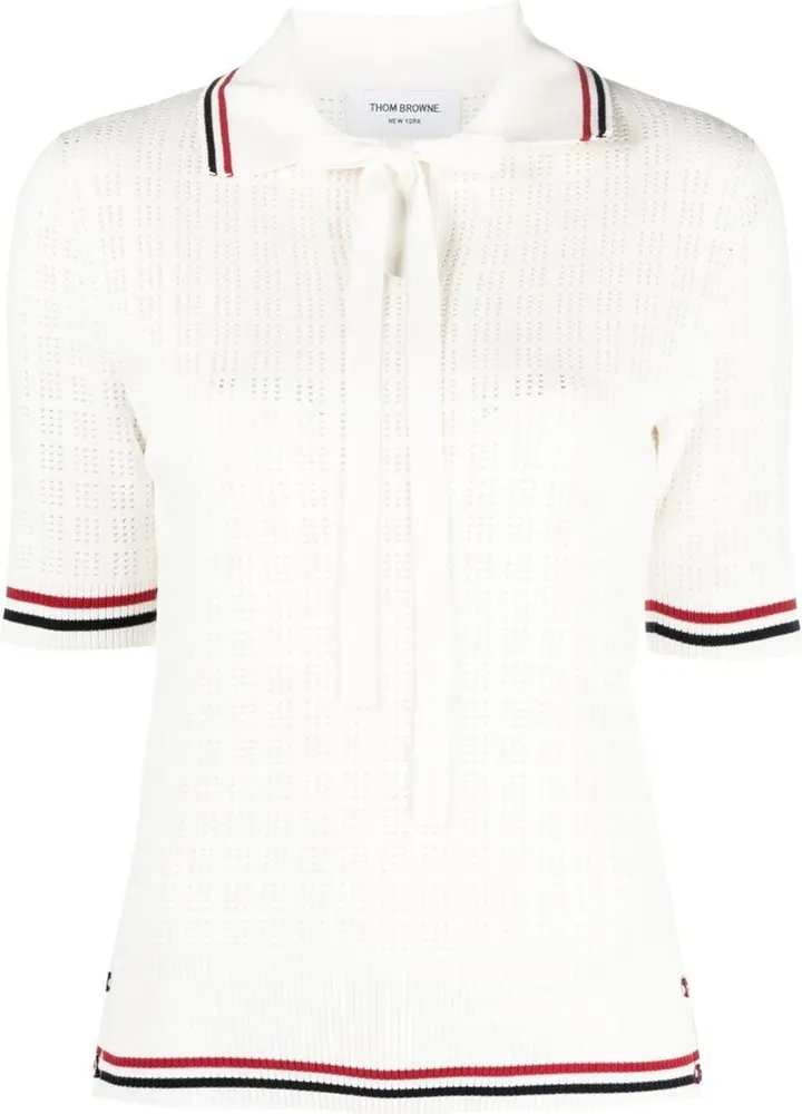 RWB pointelle polo shirt