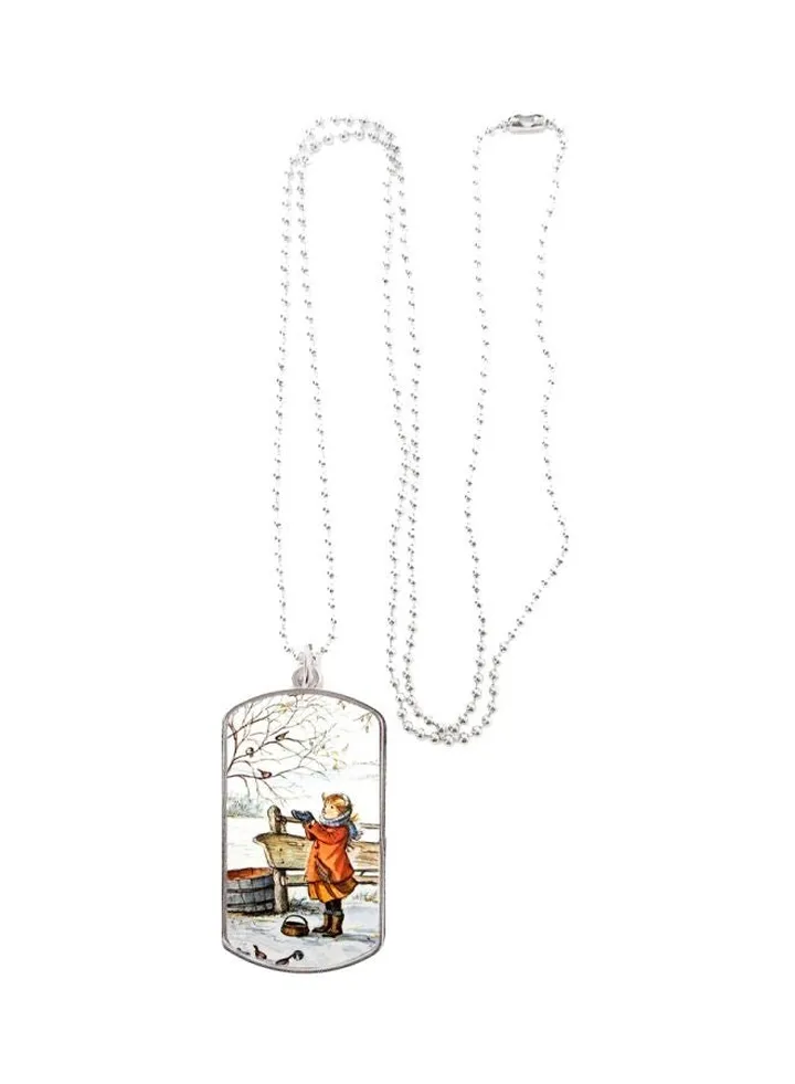 Winter Season Themed Printed Pendant Necklace