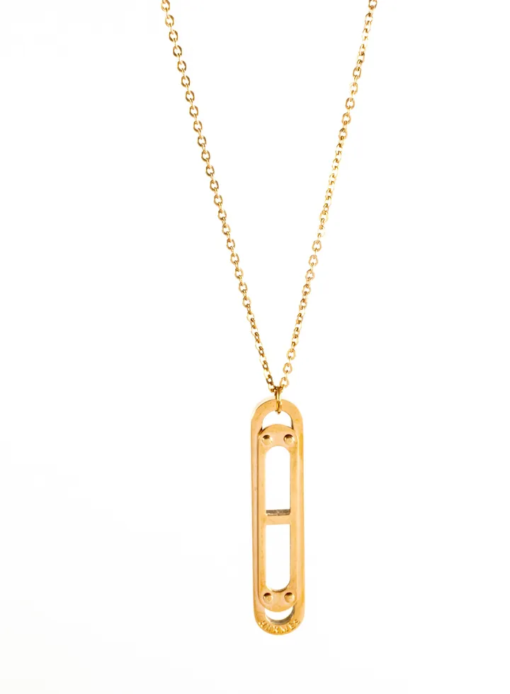 Stainless Steel Necklace Rose Gold with a Long Chain