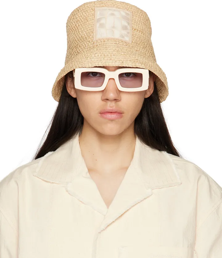 Jacquemus Beige Le Raphia 'Le Bob Ficiu' Hat