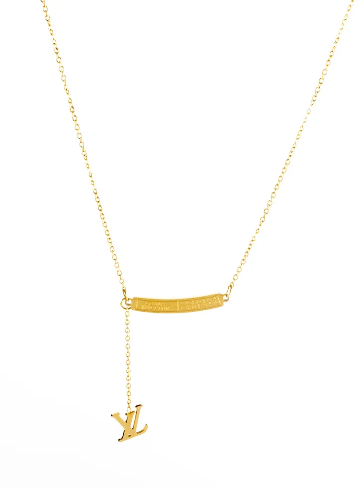Stainless Steel Necklace with a Double Pendant