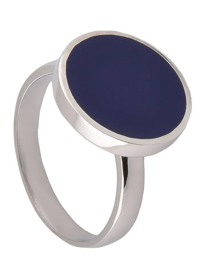 925 Sterling Silver Ring BQ3230-oval-navy