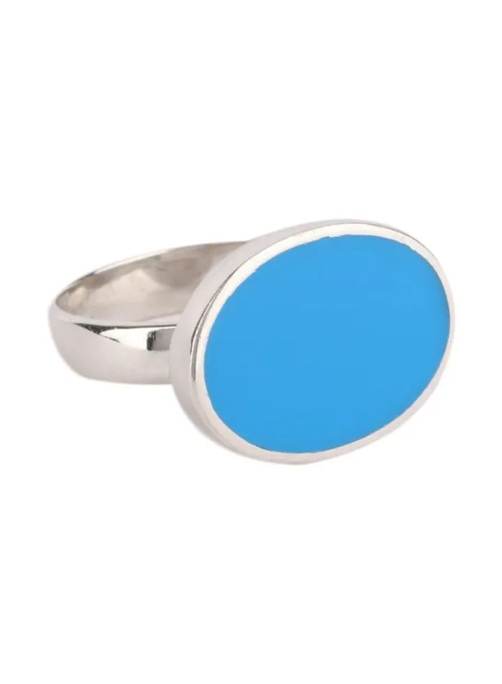 Stone Studded Silver Ring