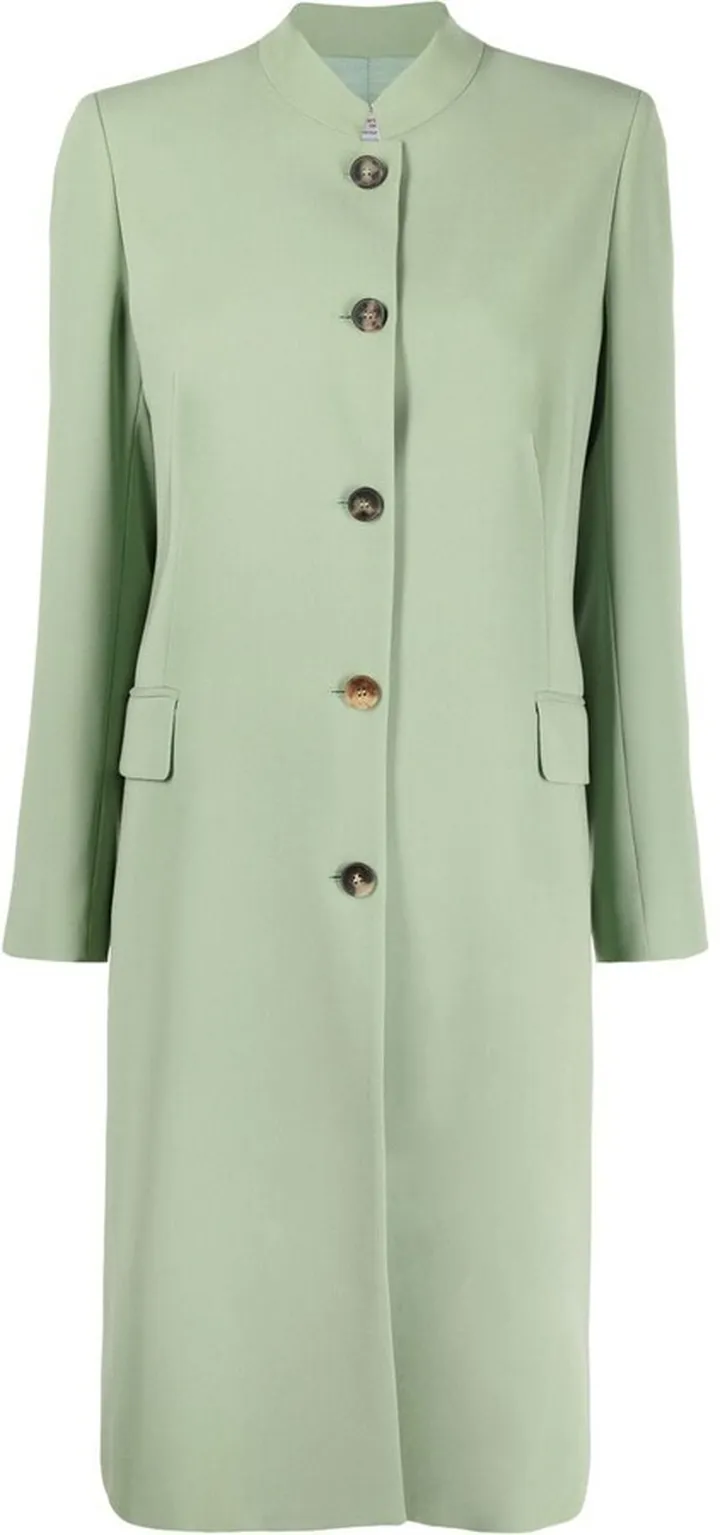 Single-Breasted Stand-Collar Coat