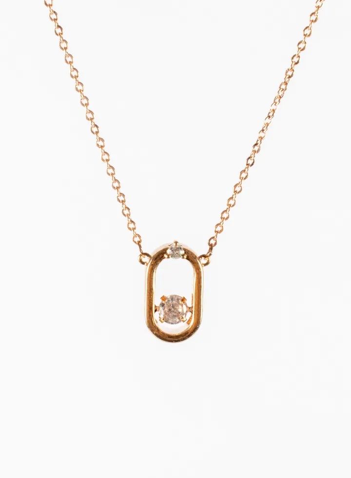 Platinum Necklace Rose Gold With a Zirconic Pendant