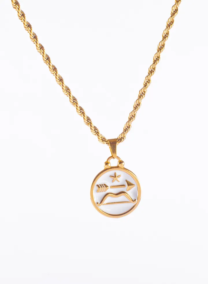 Stainless Steel Necklace Golden Zodiac Series "Sagittarius"