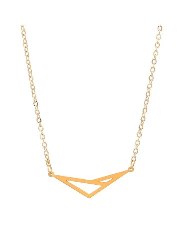 Antique Stainless Steel Triangle Necklace