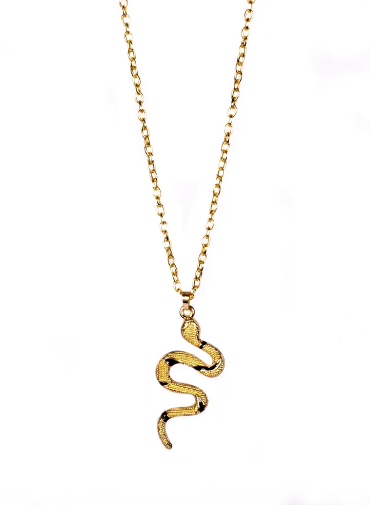 Platinum Necklace with Snake Pendant, Premium Quality & Against Color Change