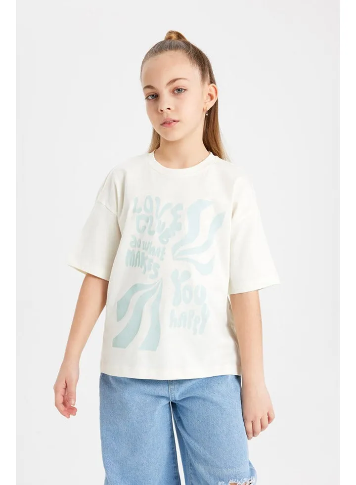 Girl Relax Fit Knitted Short Sleeve Body