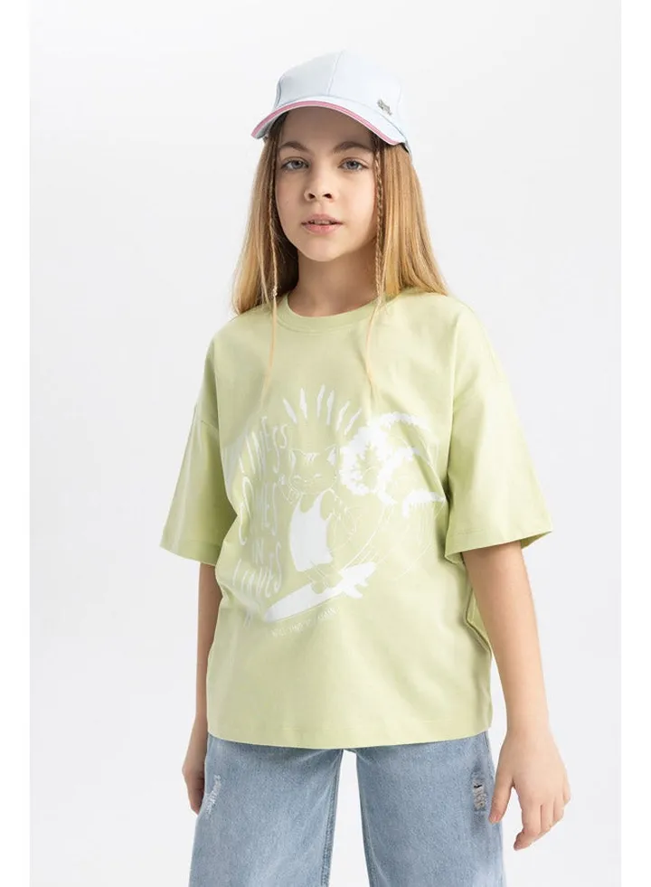 Girl Relax Fit Knitted Short Sleeve Body