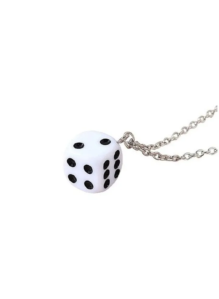 Silver Chain With Dice Pendant