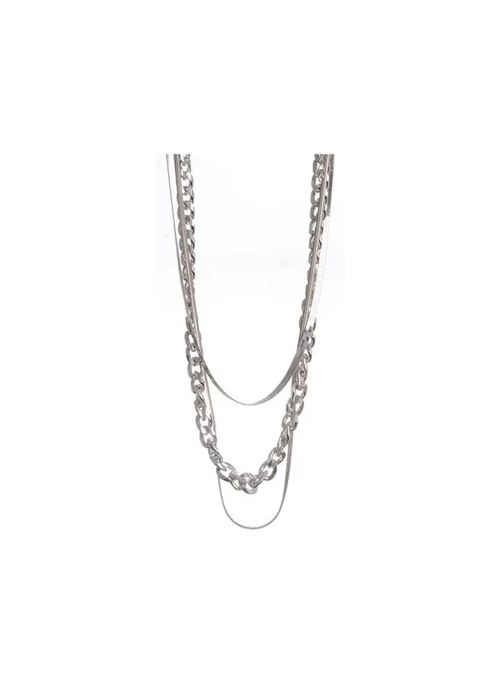 3 Layers Silver Necklace
