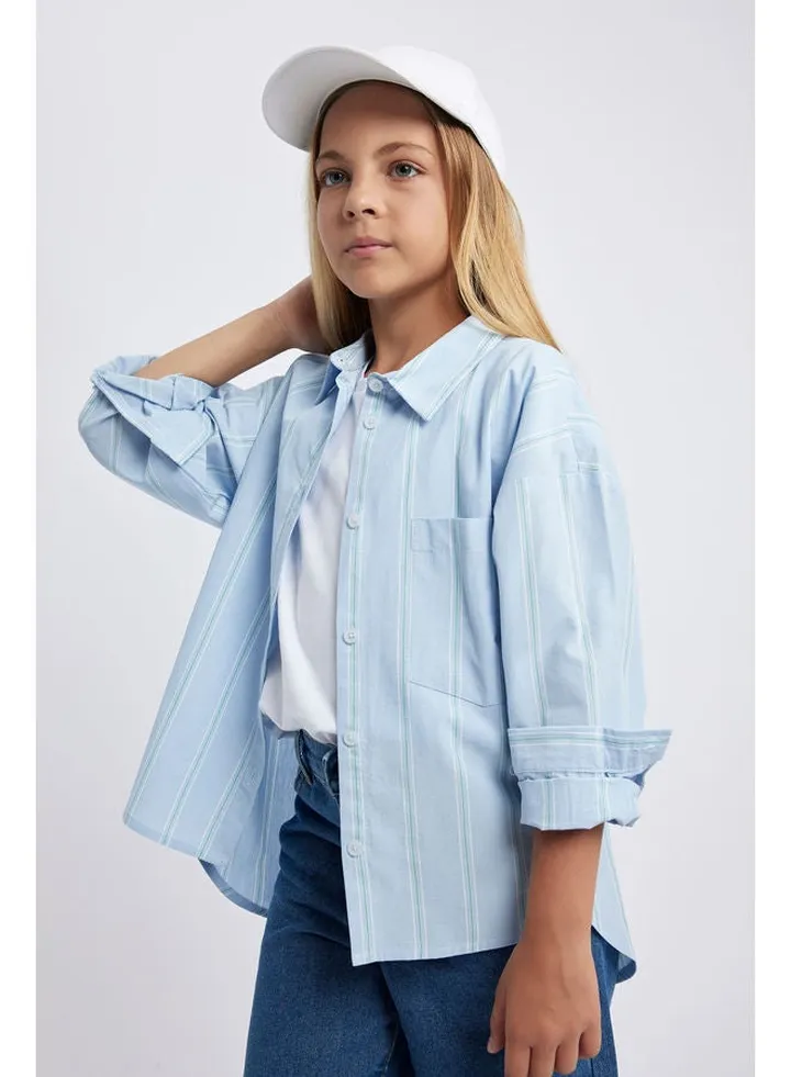 Girl Woven Regular Fit Long Sleeve Shirt