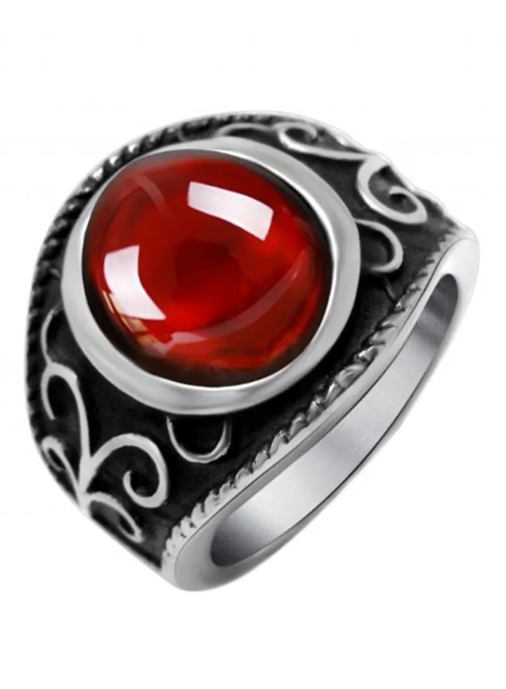 Stainless Steel Gemstone Ring 8 centimeter