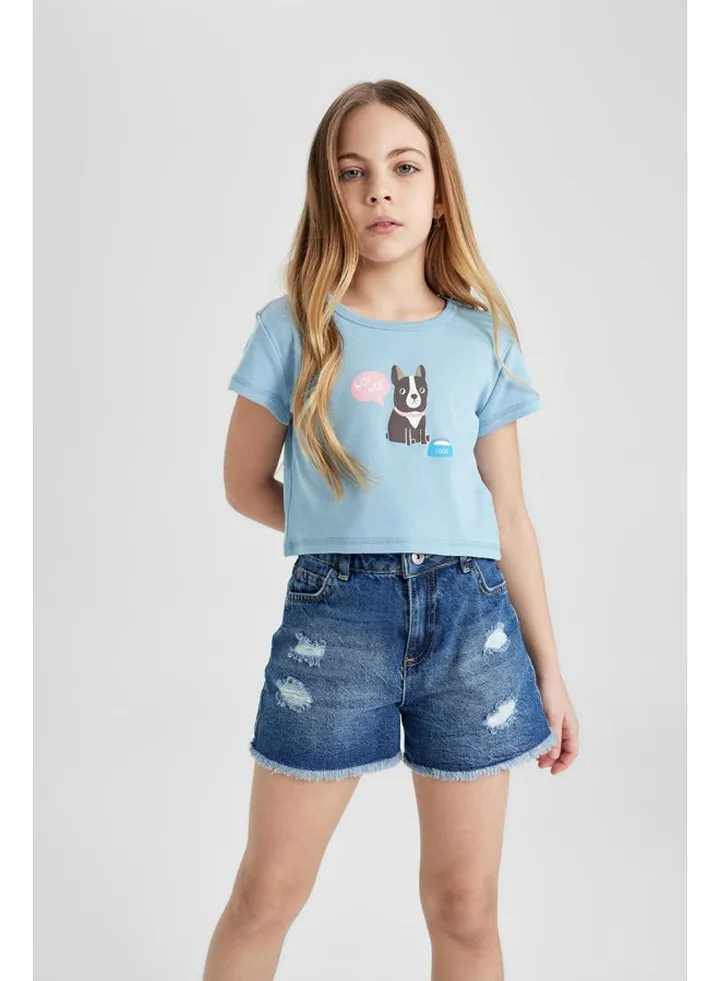 Girl Knitted Short Sleeve Body