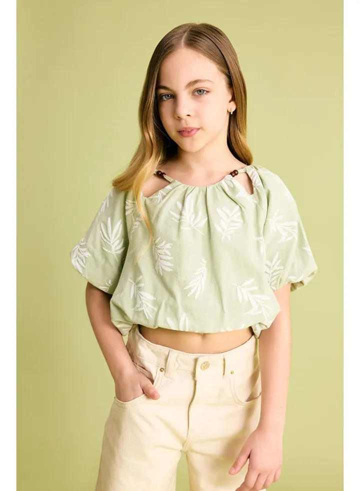 Girl Woven Short Sleeve Blouse