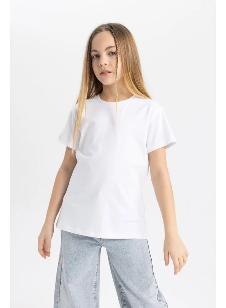 Girl Regular Fit Knitted Short Sleeve Body