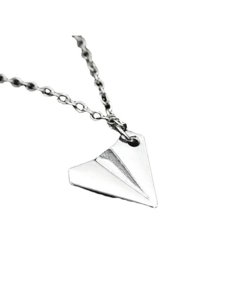 Paper Airplane Element Titanium Steel Necklace