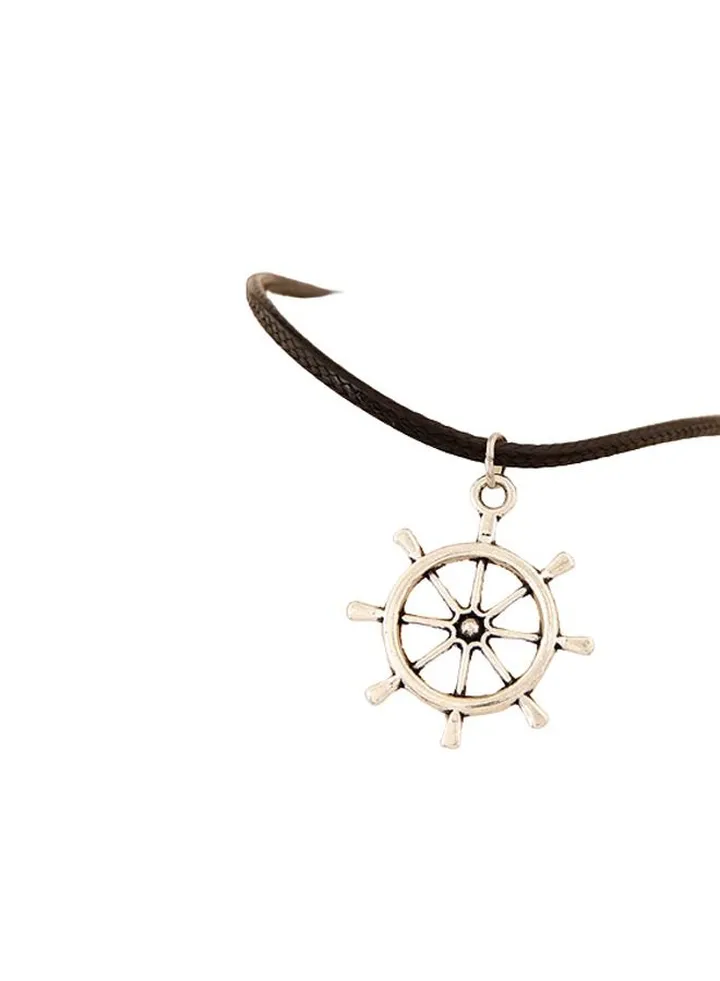 Unisex Casual Necklace With Wheel Pendant