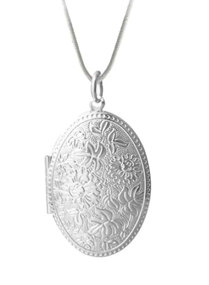 Personality Sterling Silver Photo Locket Necklace Unisex Rap Star Necklace