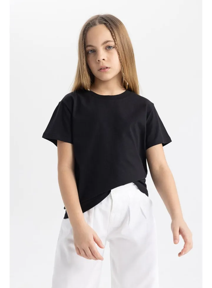 Girl Regular Fit Knitted Short Sleeve Body