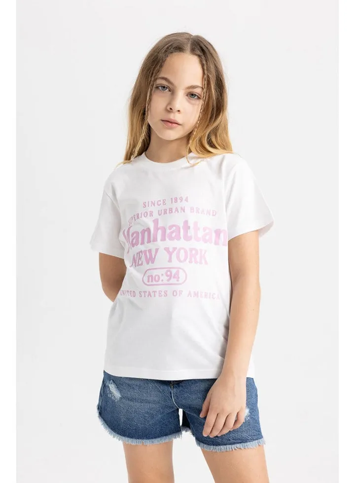 Girl Regular Fit Knitted Short Sleeve Body