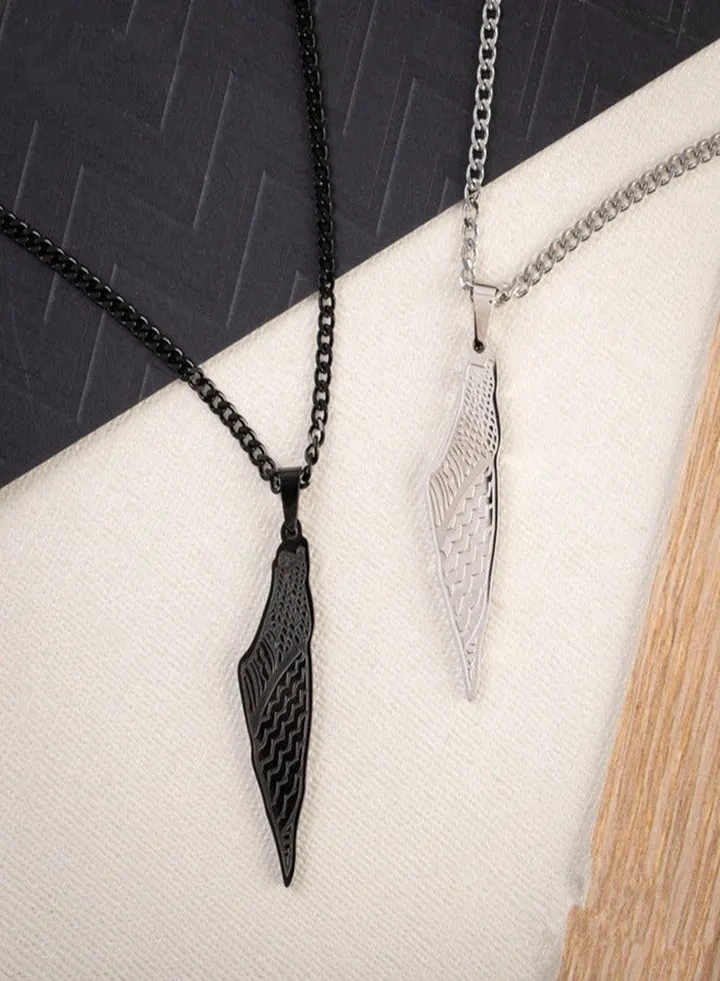 Two-tone titanium Palestine map pendant necklace for exquisite gifts and party accessories