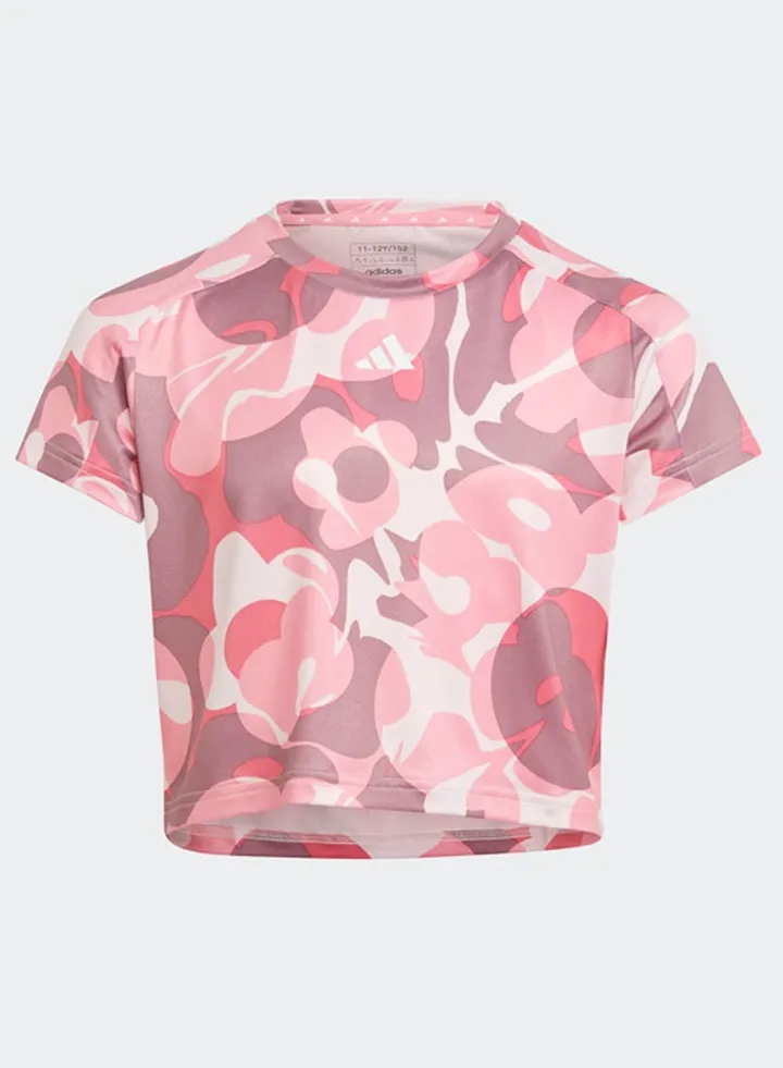 Essentials AEROREADY Seasonal Print Crop T-Shirt Kids