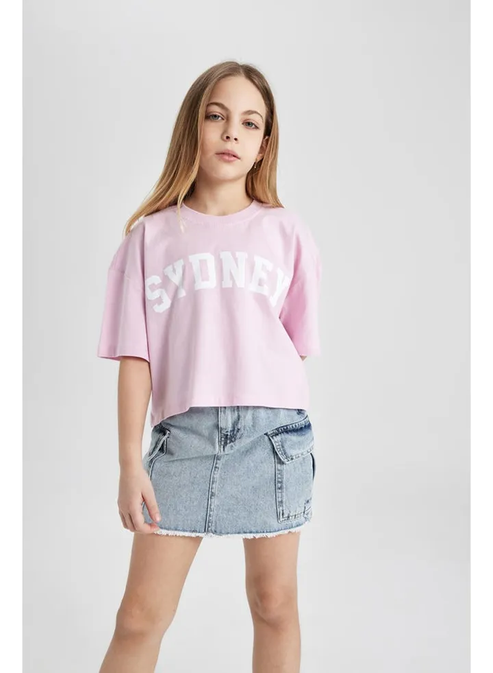 Girl Crew Neck Knitted Short Sleeve Body