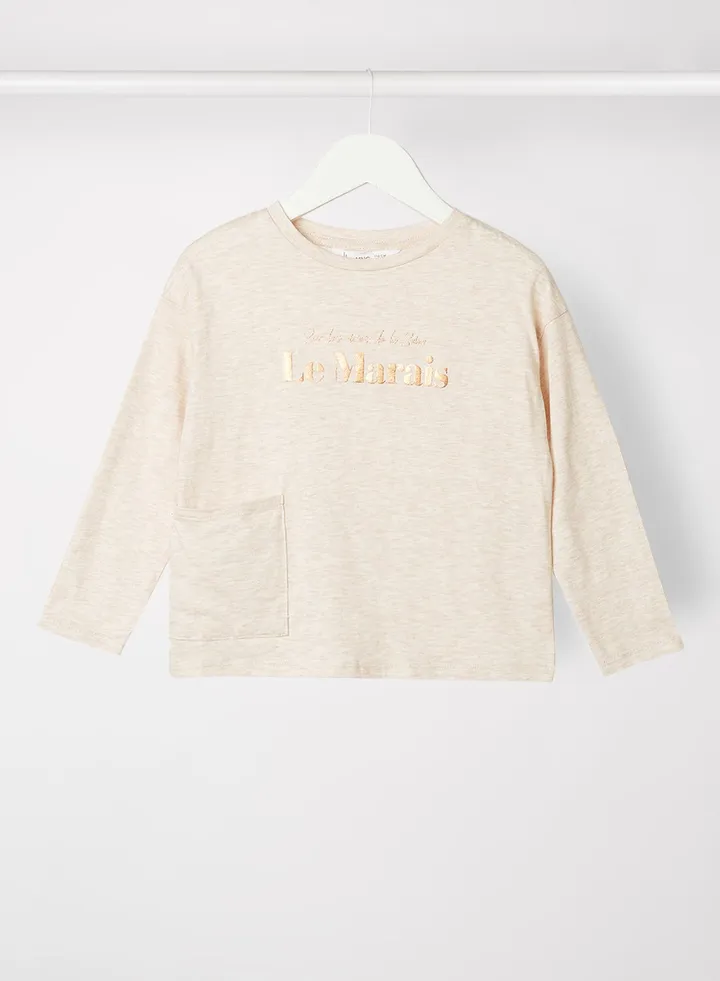 Kids/Teen Slogan T-Shirt Light Beige